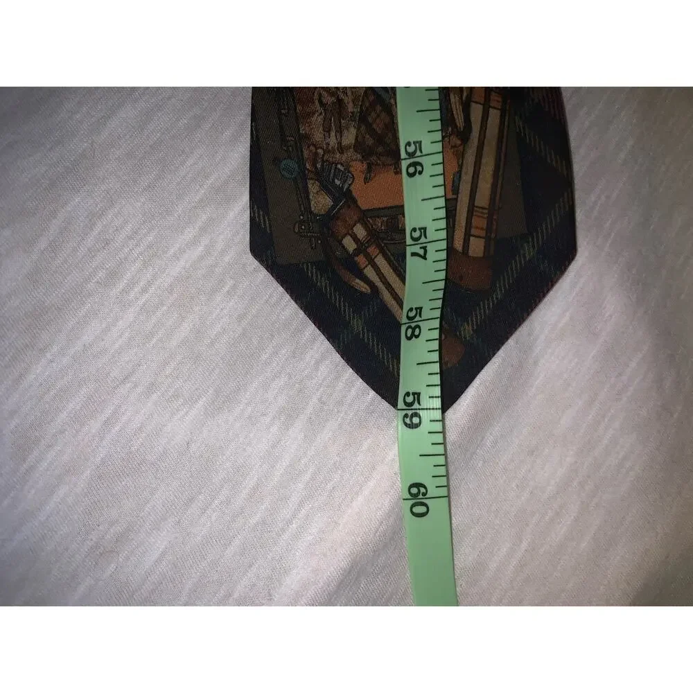 VINTAGE Polo Ralph Lauren Golf Scene 100% Silk Handmade Neck tie RARE - Picture 6 of 6